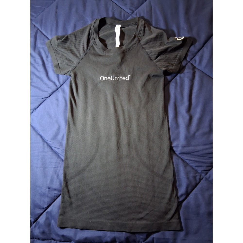 Lululemon Swiftly Tech Short Sleeve‎ 2.0 OneUnited Black Athletic Shirt Size 2